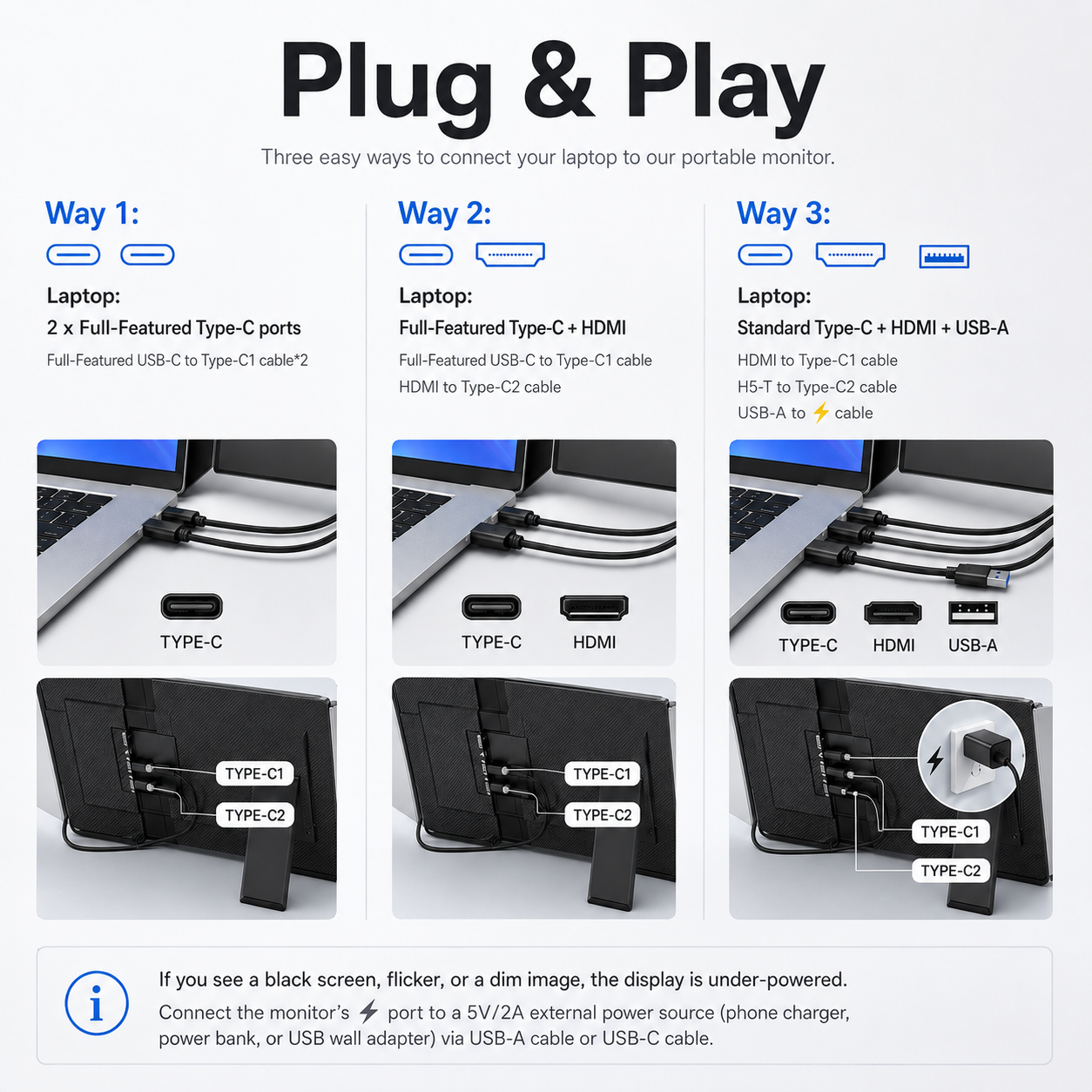 Three plug and play connection methods